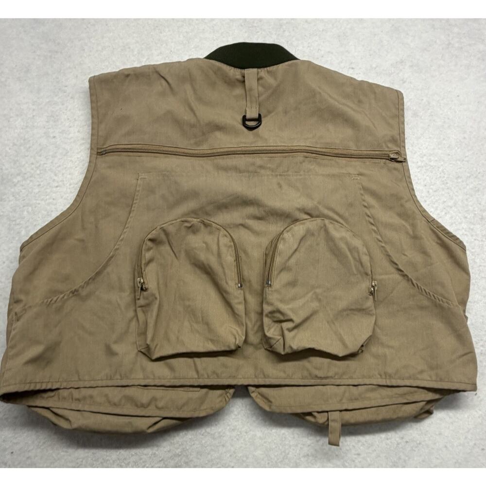Pacific Fly Utility Fishing Vest Mens Size Large Brown Khaki Lots Of Pockets - Picture 5 of 8